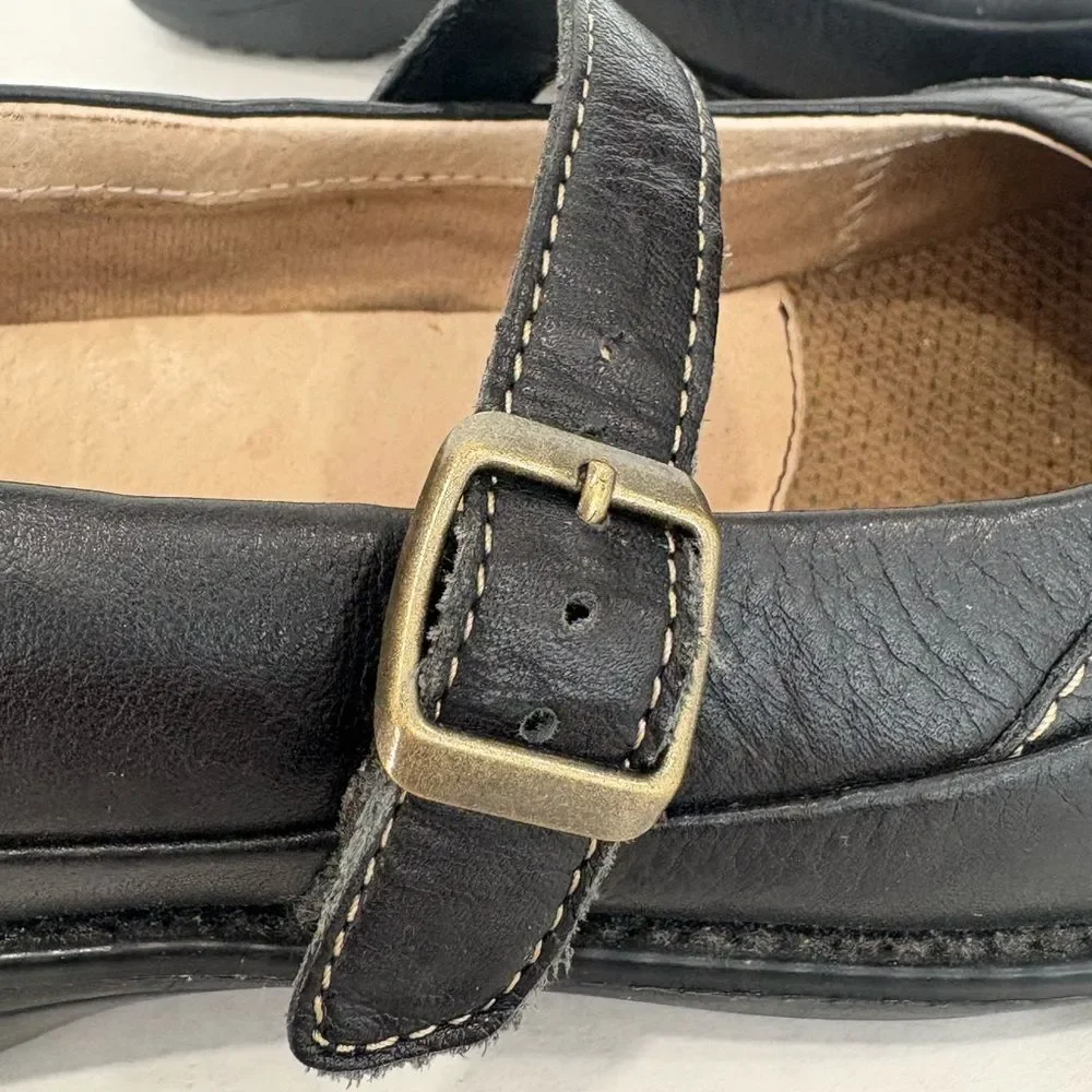 Red Wing Black Leather Mary Jane Shoes Womens Size 8 Slip On Buckle Loafer - Picture 7 of 11
